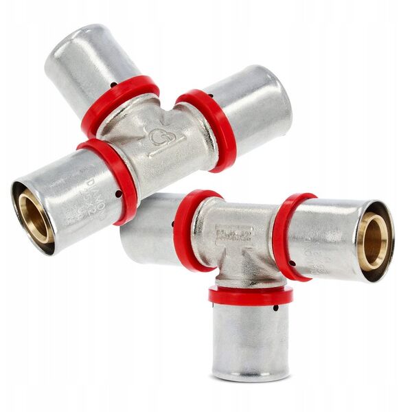 Diamond trójnik zaprasowywany potrójny PEX-AL-PEX z mosiądzu 25x25x25 FZZ-009.25X25X25.T-3