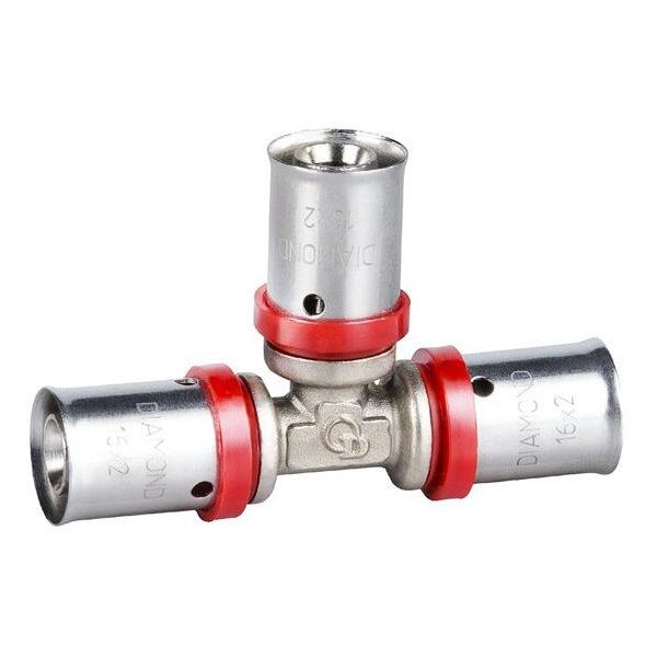 Diamond trójnik zaprasowywany potrójny PEX-AL-PEX z mosiądzu 25x25x25 FZZ-009.25X25X25.T-3