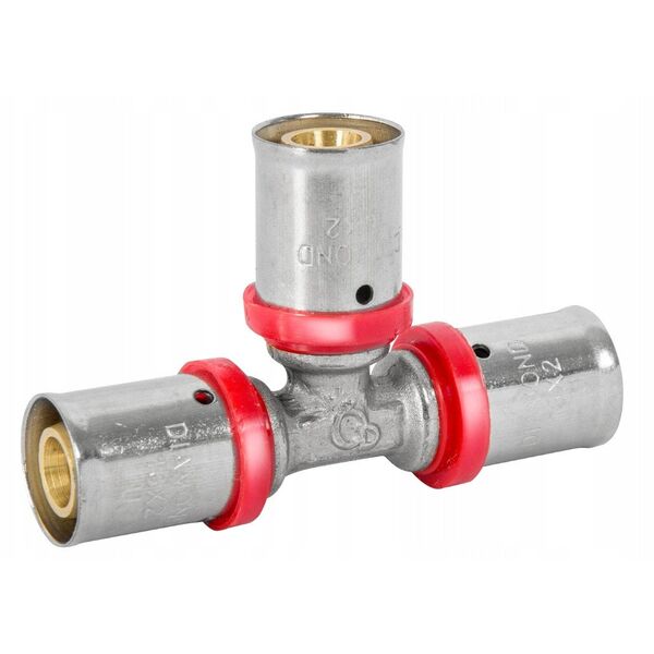 Diamond trójnik zaprasowywany potrójny PEX-AL-PEX z mosiądzu 25x25x25 FZZ-009.25X25X25.T-3