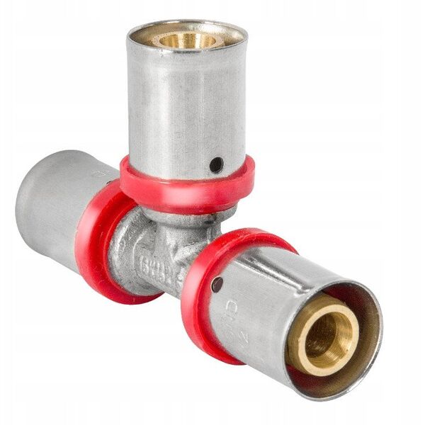 Diamond trójnik zaprasowywany potrójny PEX-AL-PEX z mosiądzu 25x25x25 FZZ-009.25X25X25.T-3