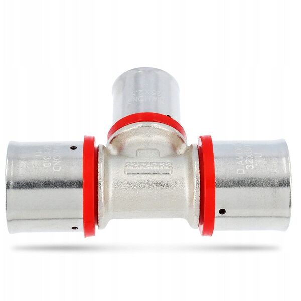 Diamond trójnik zaprasowywany potrójny PEX-AL-PEX z mosiądzu 32x25x32 FZZ-009.32X25X32.T-3