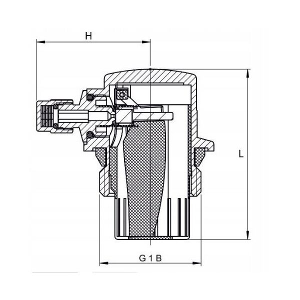 Diamond zawór odpowietrzający C.O. automatyczny w korku 1" ART.850-25-L