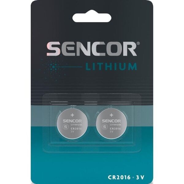 Μπαταρία λιθίου, CR2016, CR2016, 3V, Sencor, συσκευασία blister, 2-pack