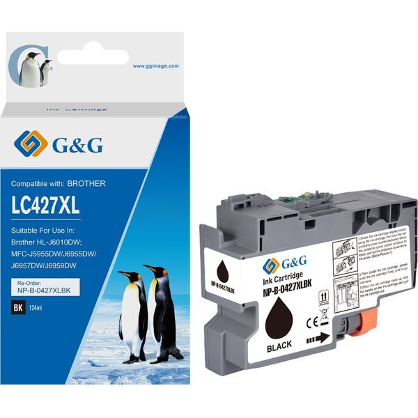 G&G συμβατό μελάνι / μελάνι με LC-427XLBK, NP-B-0427XLBK, μαύρο