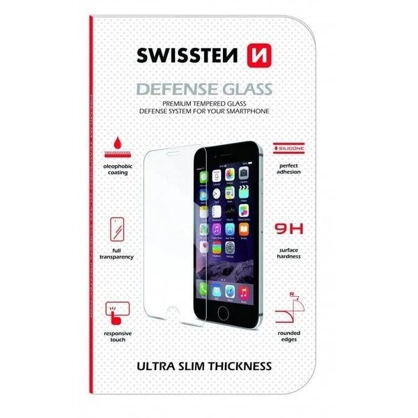 Tempered glass προστασίας Swissten, για Apple iPhone X/XS, μαύρο, Defense glass