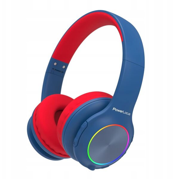 PowerLocus Bluetooth Headphones PLED Kids Blue/Red