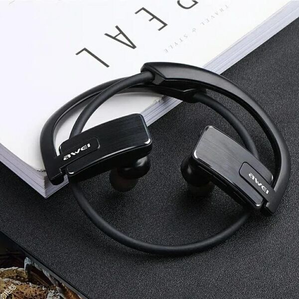 Słuchawki bezprzewodowe AWEI E1BL        Bluetooth sportowe czarny