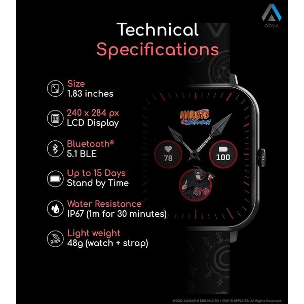 abyx Smartwatch Fit Touch 3 Itachi Uchiwa space γκρι