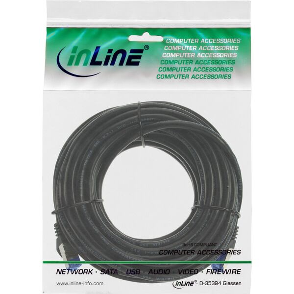Patchkabel armiert, U/FTP, Cat.6A, schwarz, 20m