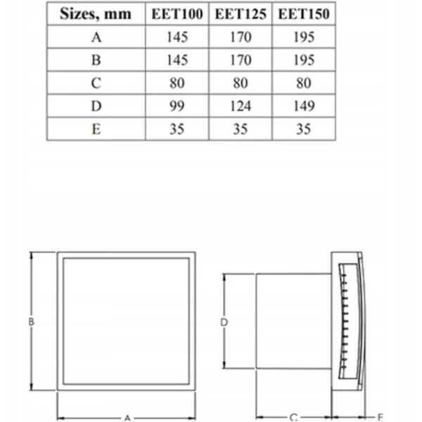 Οικιακός ανεμιστήρας Europlast E-EXTRA EET100T, DN100 mm, με χρονοδιακόπτη