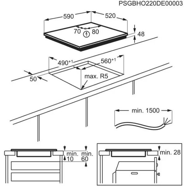 Εντοιχιζόμενη επαγωγική εστία Electrolux EIB60420CK