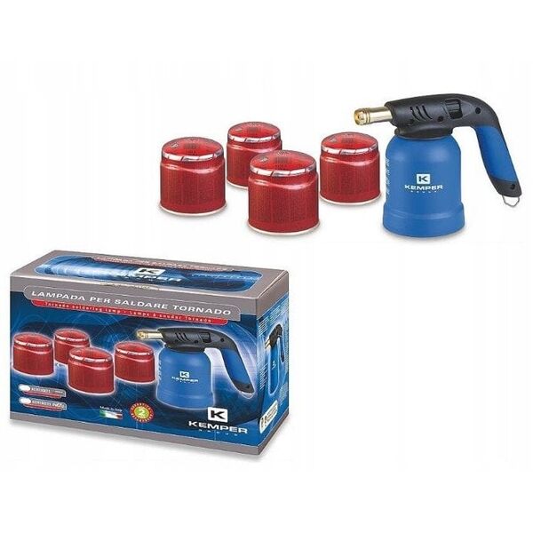 Καυστήρας αερίου KEMPER REGULAR, 190 g, με ανάφλεξη PIEZO, σετ 4 δοχείων