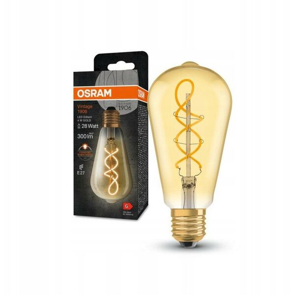 BULB LED EDISON 4W E27 820 300LM FIL