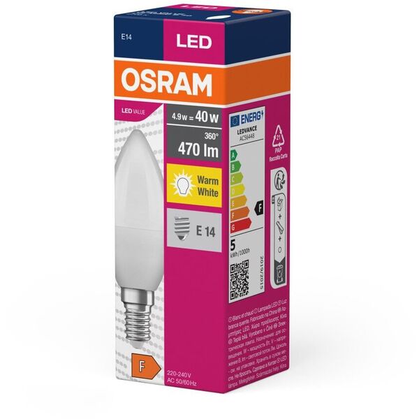 LED BULB B40 E14 4.9W 827 470LM VALUE