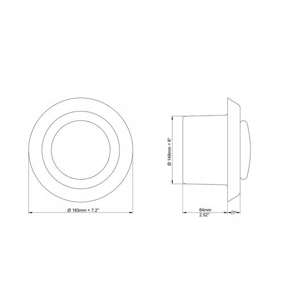 DIFFUSER WITH MOUNTING SPRINGS D100