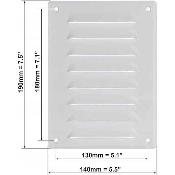 GRILLE METAL 140X190, WHITE