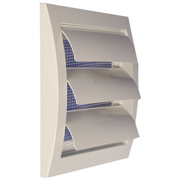 GRILLE WITH SHUTTERS 148X153/D100, WHITE