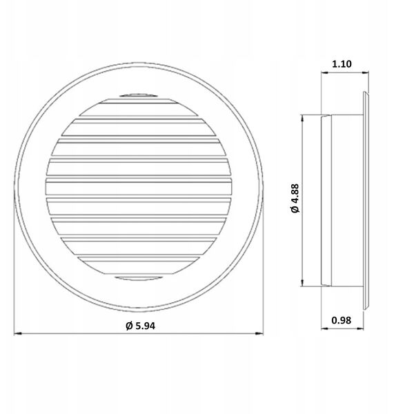 GRILLE VENTILATION D125 WHITE