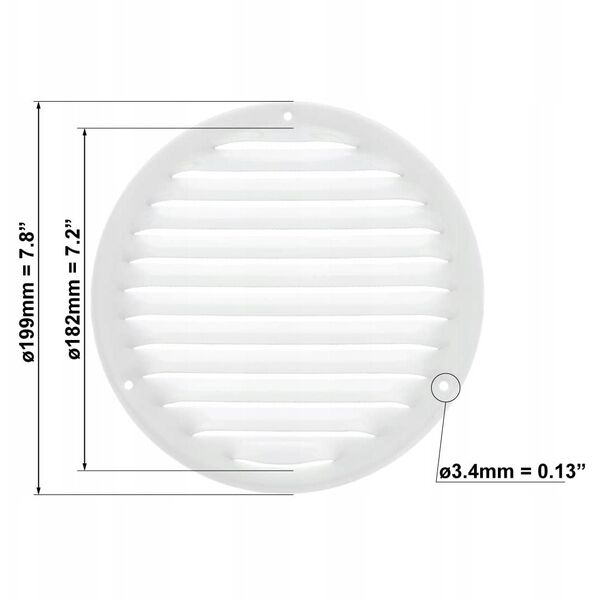 GRILLE METAL D160, WHITE