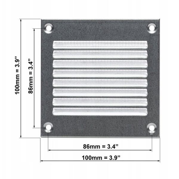 OUTSIDE GRILL 100X100MM MR TSINK