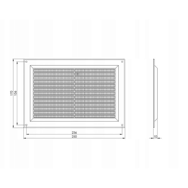 GRILLE VENTILATION 250X170, BROWN