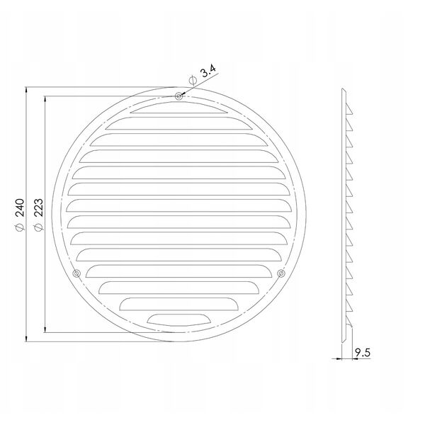 GRILLE METAL D100, BROWN
