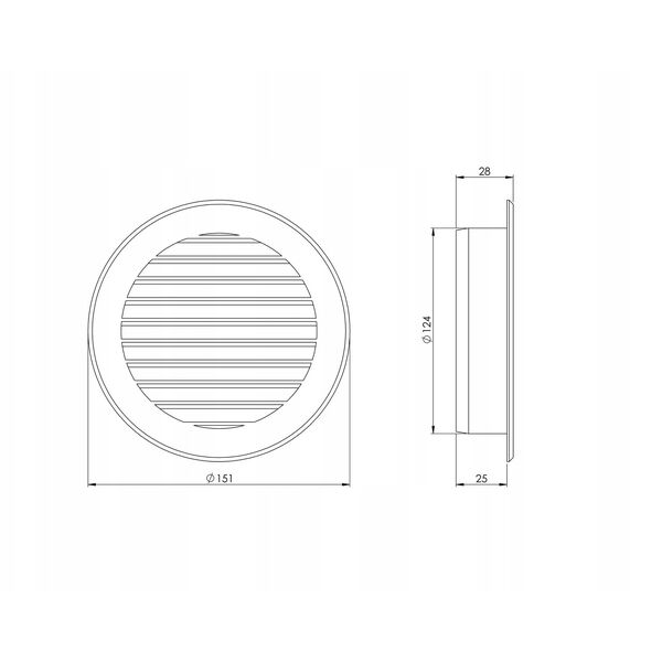 GRILLE VENTILATION D125, GRAY