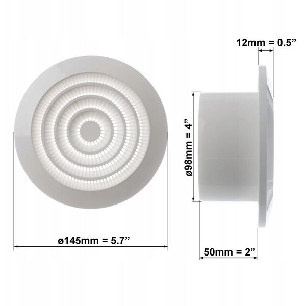 GRILLE ROUND CEILING D100MM NGA100