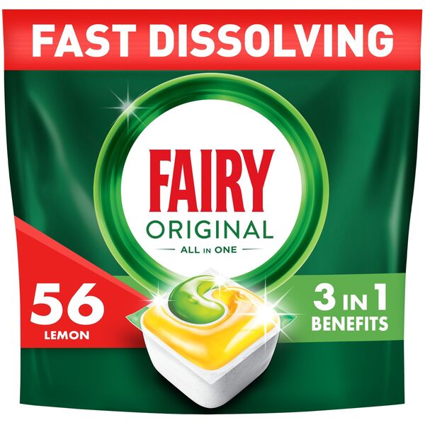 CAPS DISH FAIRY ALL IN ONE LEMON 56 PCE