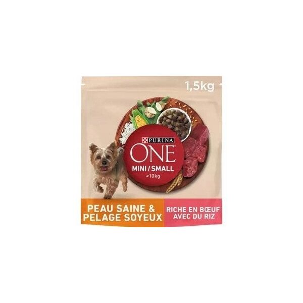 Dry dog   food ONE Mini Adult, with beef and rice, 1.5 kg