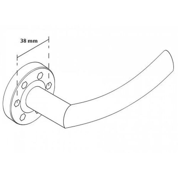 PROXIMA INOX DOOR HANDLE ON ROUND ROSET