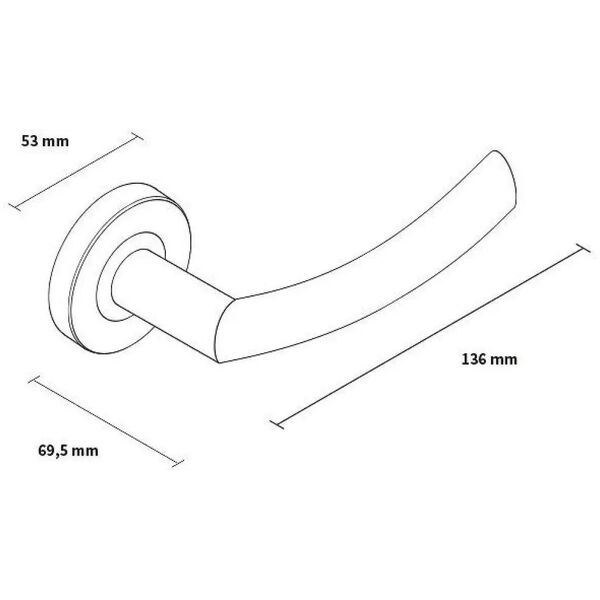 PROXIMA INOX DOOR HANDLE ON ROUND ROSET