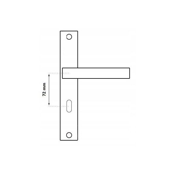 VB7YC DOOR HANDLE BLANKA 72MM CYL SAT CP