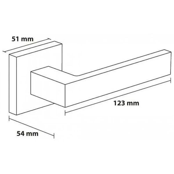 DOOR HANDLE QUBIK SQUARE BLACK UNIVERSAL