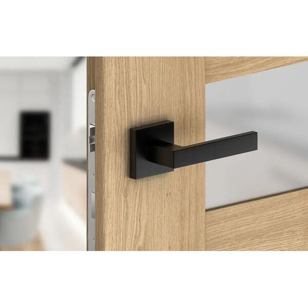 DOOR HANDLE QUBIK SQUARE BLACK UNIVERSAL