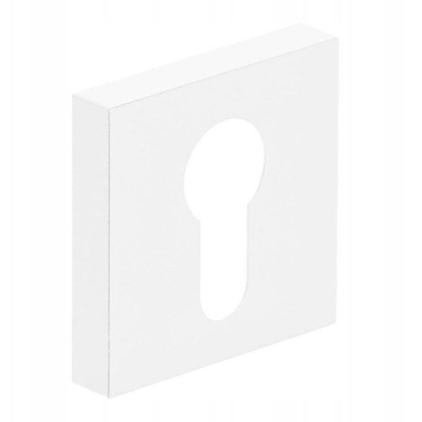 CYLINDER ESCUTCHEON SQUARE WHITE QUBIK