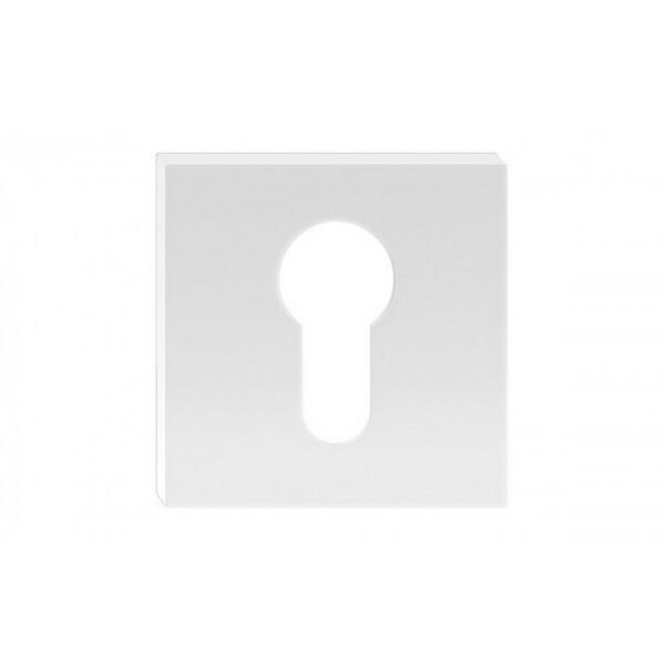 CYLINDER ESCUTCHEON SQUARE WHITE QUBIK
