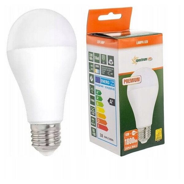 LED GLS E-27 230V 18W WW A70 SPECTRUM