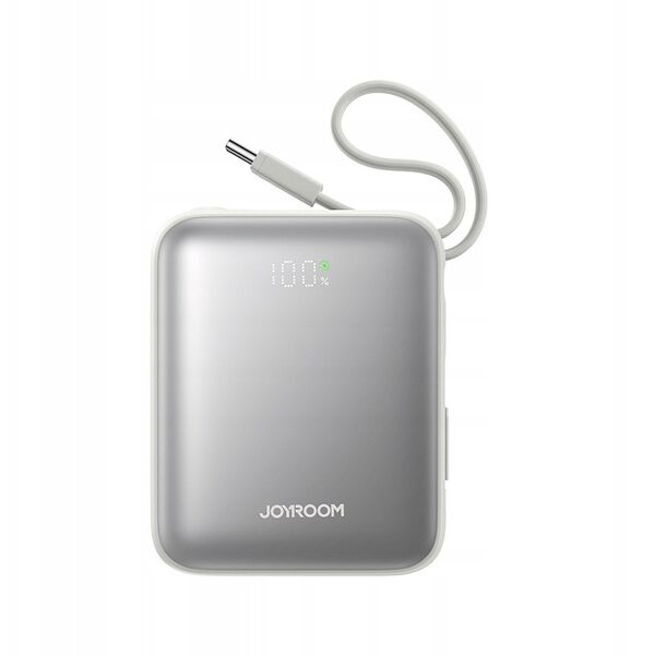 Powerbank Joyroom JR-PBF27 10000mAh 22.5W z wbudowanymi kablami USB-C i Lightning - biały