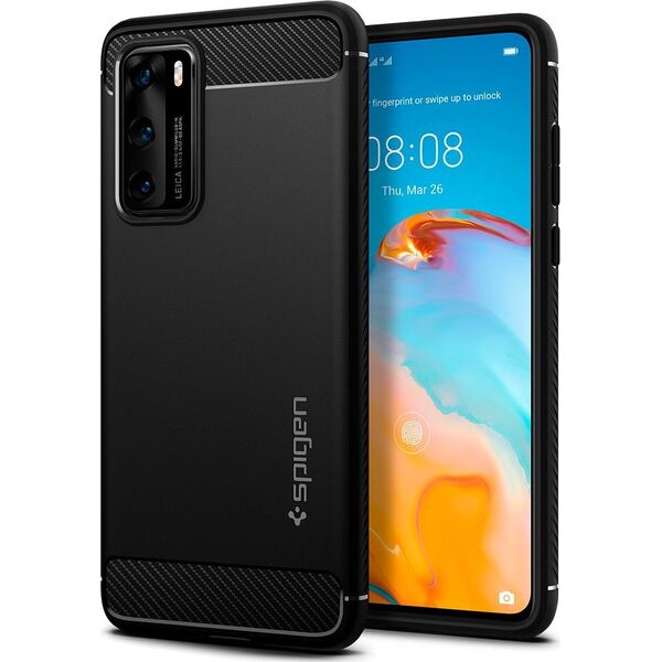 Spigen SPIGEN RUGGED ARMOR HUAWEI P40 BLACK