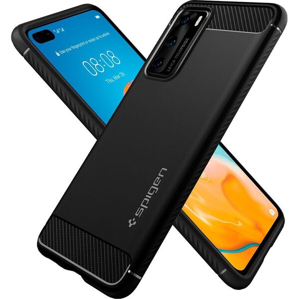 Spigen SPIGEN RUGGED ARMOR HUAWEI P40 BLACK
