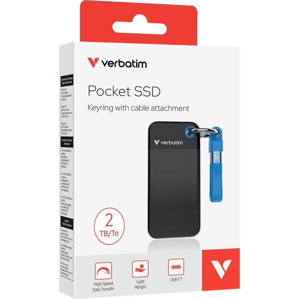 Verbatim Pocket SSD USB 3.2 2TB Black/Blue 32195