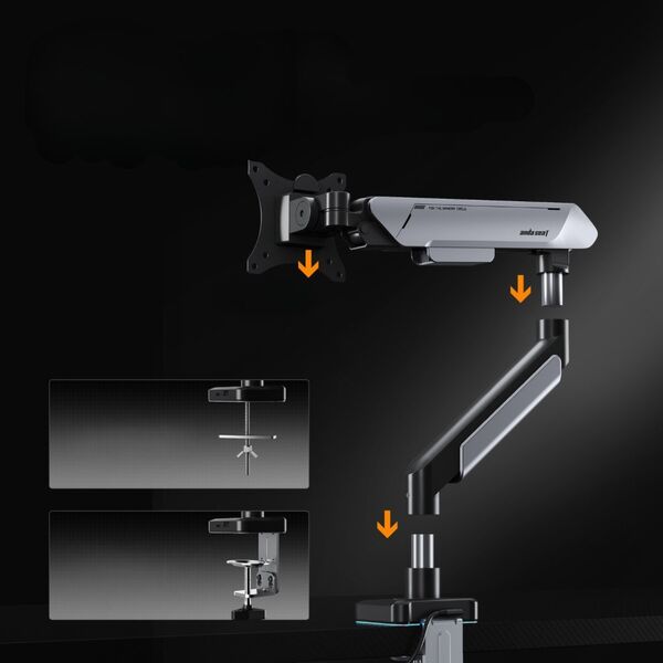 Anda Seat Uchwyt do monitora regulowany obrotowy Stealth II PRO RGB 17"- 42" biały