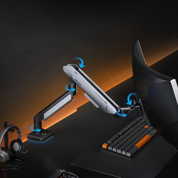 Uchwyt do monitora regulowany obrotowy Stealth II PRO RGB 17"- 42" czarny
