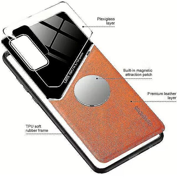 Θήκη Πλάτης Mocco Lens Leather για Apple Iphone 12 Mini Πορτοκαλί