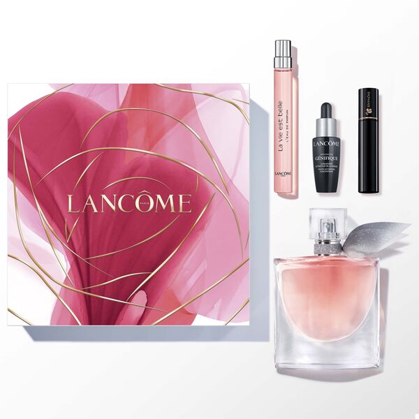 Σετ Lancôme La Vie Est Belle για γυναίκες (EDP, 50 ml + Advanced Génifique Serum ορός προσώπου, 10 ml + Hypnose Blakstienų tušas μάσκαρα, 2 ml + EDP, 10 ml)