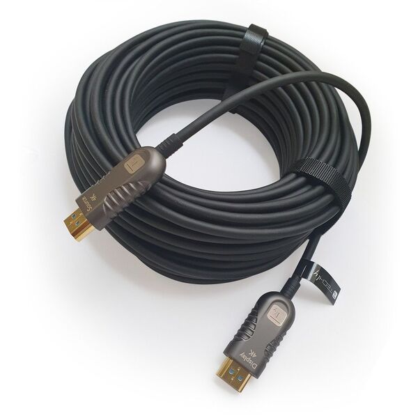 Καλώδιο TECHLY HDMI 4K 60Hz AOC LWL 2xHDMI Σύνδεσμος 19 ακίδων Μήκος 70m Υψηλή Αντοχή σε EMI και RFI