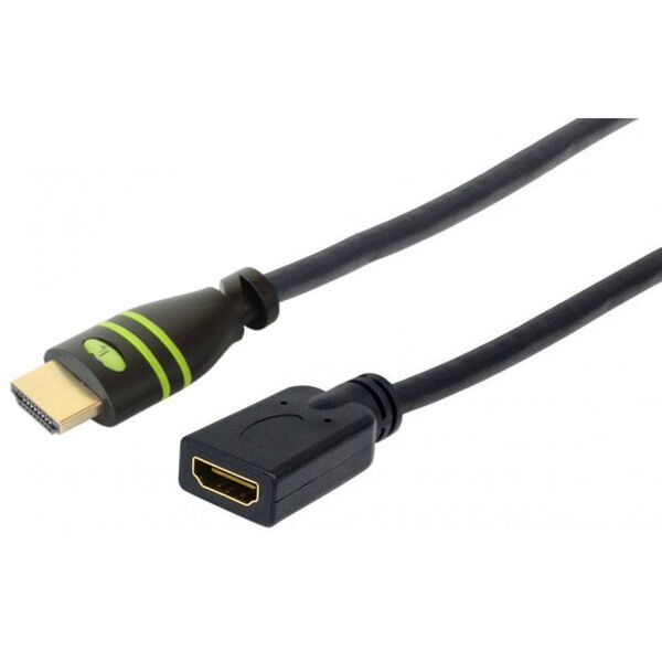 TECHLY HDMI Υψηλής Ταχύτητας Καλώδιο Προέκτασης 3m μαύρο με Ethernet 4K 30Hz 19 ακίδων HDMI Αρσενικό σε 19 ακίδων HDMI Θηλυκό με Χρυσή Επαφή