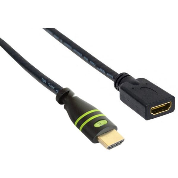TECHLY HDMI Υψηλής Ταχύτητας Καλώδιο Προέκτασης 3m μαύρο με Ethernet 4K 30Hz 19 ακίδων HDMI Αρσενικό σε 19 ακίδων HDMI Θηλυκό με Χρυσή Επαφή