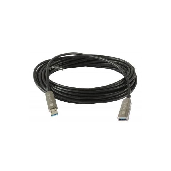 TECHLY USB3.0 AOC Οπτικό Υβριδικό Καλώδιο 10μ Μαύρο Υποστηρίζει μέγιστο εύρος ζώνης έως 5 Gbit Διάμετρος 4,6mm Σύνδεσμος A σε Υποδοχή
